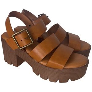 brown bamboo heeled sandals
